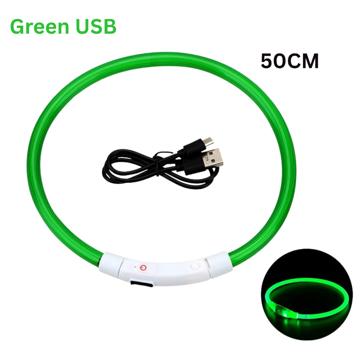 Pawora LED Safety Dog Collar 🐕✨ — USB Rechargeable Night Glow