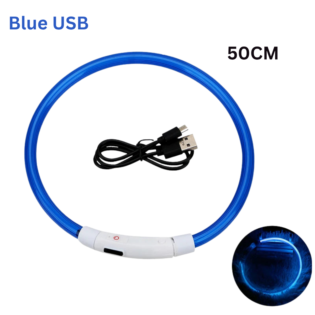 Pawora LED Safety Dog Collar 🐕✨ — USB Rechargeable Night Glow