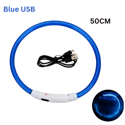 Pawora LED Safety Dog Collar 🐕✨ — USB Rechargeable Night Glow