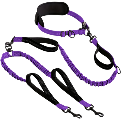 PurePlayPaws™ Hands-Free Dual Dog Leash 🐕🐕 — Shock-Absorbing & Tangle-Free