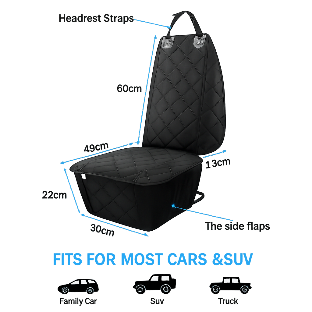 Dog Car Front Seat Cover Waterproof Non-Slip Car Rear Back Seat Mat Car Rear Seat Mat Cushion Protector Car Travel Accessories