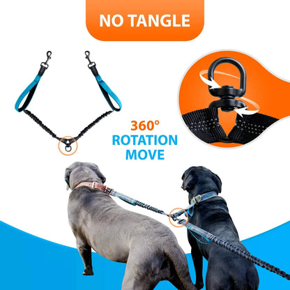 PurePlayPaws™ Hands-Free Dual Dog Leash 🐕🐕 — Shock-Absorbing & Tangle-Free