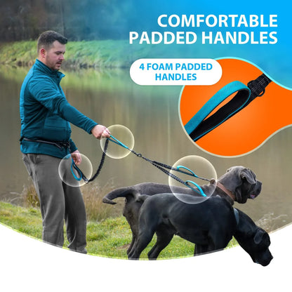 PurePlayPaws™ Hands-Free Dual Dog Leash 🐕🐕 — Shock-Absorbing & Tangle-Free